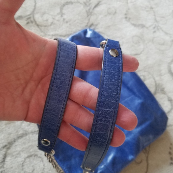 Blue leather coach bag - Picture 4 of 4